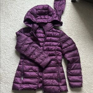 Purple Puffer Jacket with Hood